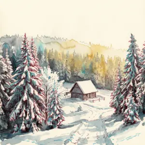 Tintenzeichnung - Elfenbein-Horizonte